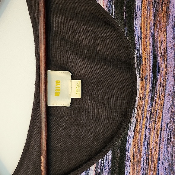 Maeve size XS patterned stretch 3/4 sleeve asymmetrical hem dress excellent cond - Picture 2 of 6